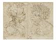 Femme En Buste De Profil A Droite ; Homme Noir En Buste, De Trois Quarts A Gauche, La Poitrine Nue by Leonard De Vinci Limited Edition Print