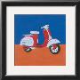 Blue And Red Motor Scooter by Miriam Bedia Limited Edition Pricing Art Print