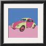 Pink And Green Volkswagon Bug by Miriam Bedia Limited Edition Print