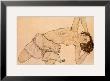 Knielende, Halfnaakte Vrouw, Naar Links Gebogen by Egon Schiele Limited Edition Print