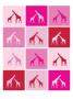 Pink Giraffe Squares by Avalisa Limited Edition Pricing Art Print