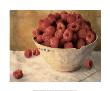Raspberries In Blue And White Bowl by Sally Wetherby Limited Edition Pricing Art Print