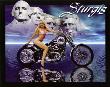 Motorcycle And Bikini Girl With Mount Rushmore by Greg Smith Limited Edition Print