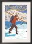 Kings Canyon Nat'l Park - Skier Carrying - Lp Poster, C.2009 by Lantern Press Limited Edition Print