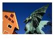 Dragon Statue On Zmajski Most (Dragon Bridge), Ljubljana, Slovenia by Martin Moos Limited Edition Print