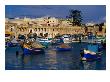 Luzzus, Traditional Fishing Boats Moored In Harbour, Marsaxlokk, Malta by Craig Pershouse Limited Edition Pricing Art Print