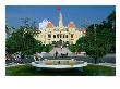 People Riding Bikes Past Fountain And Town Hall, Ho Chi Minh City, Ho Chi Minh, Vietnam by Anders Blomqvist Limited Edition Print