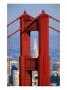 Golden Gate Bridge Tower And Transamerica Building, San Francisco, California, Usa by Roberto Gerometta Limited Edition Print