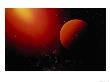Space Illustration Of Red Planet And Flare by Ron Russell Limited Edition Print