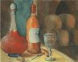 Wine Bottle With Glass by Jose Gomez Limited Edition Print