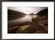 Stormy Day With Green Lichen On Rocks Of Jordon Pond, Acadia National Park, Maine, Usa by Joanne Wells Limited Edition Print