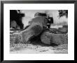 Close Up Of Worn Out Shoes Being Worn By Mexicans Who Crossed Border Into Us Illegally by Loomis Dean Limited Edition Pricing Art Print