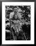 Father And Daughter Playing On Slide During Father's Day At Co-Op Nursery School Owned By Parents by Yale Joel Limited Edition Print