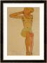 Seated Female Nude With Raised Right Arm, 1910 by Egon Schiele Limited Edition Print
