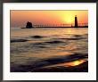 Sunset Light On Grand Haven Lighthouse, Mi by Willard Clay Limited Edition Pricing Art Print