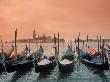Sunset On Gondolas And Grand Canal, Venice, Italy by Michael Howell Limited Edition Print