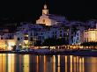 Night At The Harbour With The Church Behind At The Village Of Cadaques, Girona, Catalonia, Spain by David Tomlinson Limited Edition Pricing Art Print