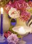 Summer Arrangement, Rosa In Jug With Lighted Candle In Dish by Lynne Brotchie Limited Edition Print
