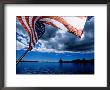 American Flag And Uss Missouri At Pearl Harbour, Usa by Holger Leue Limited Edition Print