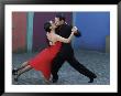 Dancing The Tango Amid Colorful Walls Of La Bocoa Barrio, Buenos Aires, Argentina by Lin Alder Limited Edition Print