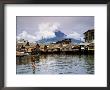 Stilt Houses Near Port With Mayon Volcano In Background, Legaspi, Albay, Philippines, Bicol by John Pennock Limited Edition Print