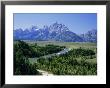 The Snake River Cutting Through Terrace Below Summits, Grand Teton National Park, Wyoming, Usa by Tony Waltham Limited Edition Print