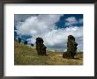 View Of Several Moai On A Hill Inside A Crater by James P. Blair Limited Edition Print