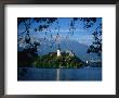 Church Of The Assumption On Blejski Otok (Bled Island) And Bled Castle, Bled, Slovenia by Martin Moos Limited Edition Print