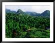 Overhead Of Forested Mountains And Cane Field, Nadi, Fiji by Peter Hendrie Limited Edition Print