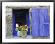 Close-Up Of Blue Shutter, Window And Yellow Pansies, Villefranche Sur Mer, Provence, France by Bruno Morandi Limited Edition Print