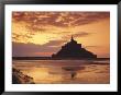 Mont Saint-Michel (Mont St. Michel) At Sunset, La Manche Region, Normandy, France, Europe by Roy Rainford Limited Edition Print