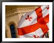 Georgian Flag In Front Of Tsminda Sameba Church, Tbilisi, Georgia by Stephane Victor Limited Edition Print