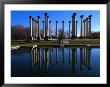 Capitol Columns Reflected In A Pool In The Gardens Of Us National Arboretum, Washington Dc, Usa by Rick Gerharter Limited Edition Print