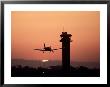 Airport Control Tower With Plane Descending, Ca by Doug Mazell Limited Edition Print