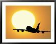 Silhouette Of Airplane With Sun by David Davis Limited Edition Print