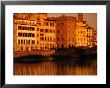 Buildings And Bridge Along Arno River At Sunset, Seen From Oltrarno (South Bank), Florence, Italy by Damien Simonis Limited Edition Print