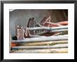 Branding Irons At Hughes Ranch Near Stanford, Montana, Usa by Chuck Haney Limited Edition Print
