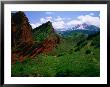 Red Rocks Seven Bulls And River, Karakol Valley, Jeti-Oghuz, 25Km West Of Karakol, Kyrgyzstan by Anthony Plummer Limited Edition Print