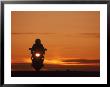Silhouetted Motorcyclist At Sunset, Marin City, Ca by Robert Houser Limited Edition Print
