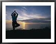 A Woman Practices Yoga On The Beach At Sunset by Roy Toft Limited Edition Pricing Art Print