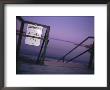 A Warning Sign For Swimmers Is Posted On The Boardwalk In Camden, Maine by Stephen Alvarez Limited Edition Print