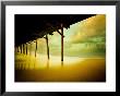 Pier Over Calm Waters And Golden Sand by Jan Lakey Limited Edition Print