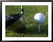 Close View Of A Driver Before Hitting A Golf Ball On A Tee, Groton, Connecticut by Todd Gipstein Limited Edition Print
