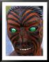 Muruika, A Modern Maori Carving With Glowing Green Eyes, Rotorua, New Zealand by Anders Blomqvist Limited Edition Print