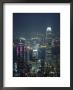 Two Ifc Building On Right And Skyline At Night, Hong Kong, China, Asia by Amanda Hall Limited Edition Print