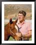 California Governor Candidate Ronald Reagan Petting Horse At Home On Ranch by Bill Ray Limited Edition Print