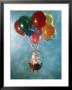 Kitten In Basket Carried By Balloons by Richard Stacks Limited Edition Print