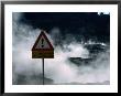 Warning Sign Amidst Sulphurous Steam Vent Inside Solfatara Crater, Pozzuoli, Naples, Italy by Martin Moos Limited Edition Print