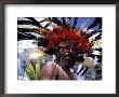 Warrior At Sing Sing Festival, Feathers From A Bird Of Paradise, Papua New Guinea, Oceania by Keren Su Limited Edition Pricing Art Print