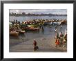 People On Shore Near Fishing Boats, Dar Es Salaam, Tanzania by Ariadne Van Zandbergen Limited Edition Print